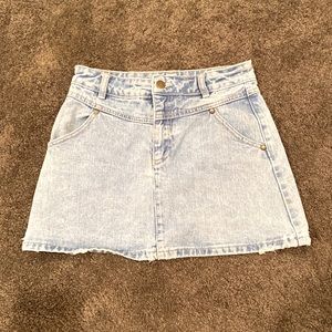 Forever 21 denim skirt, size youth small, color blue.